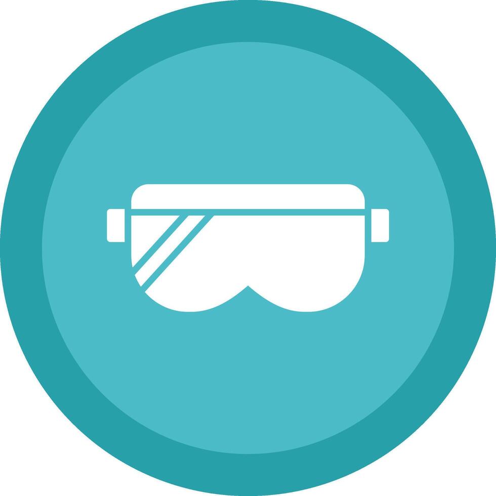 Safety Glasses Glyph Due Circle Icon Design vector