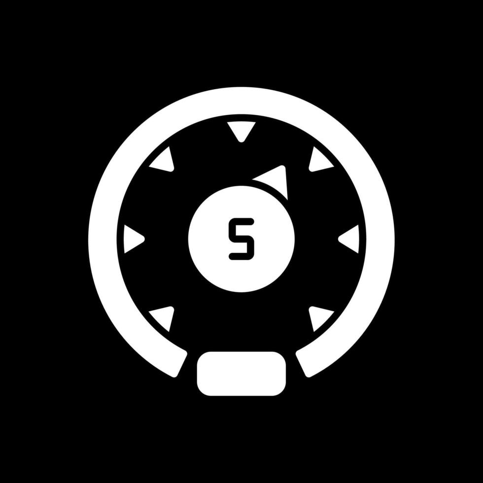 Gauge Glyph Inverted Icon Design vector