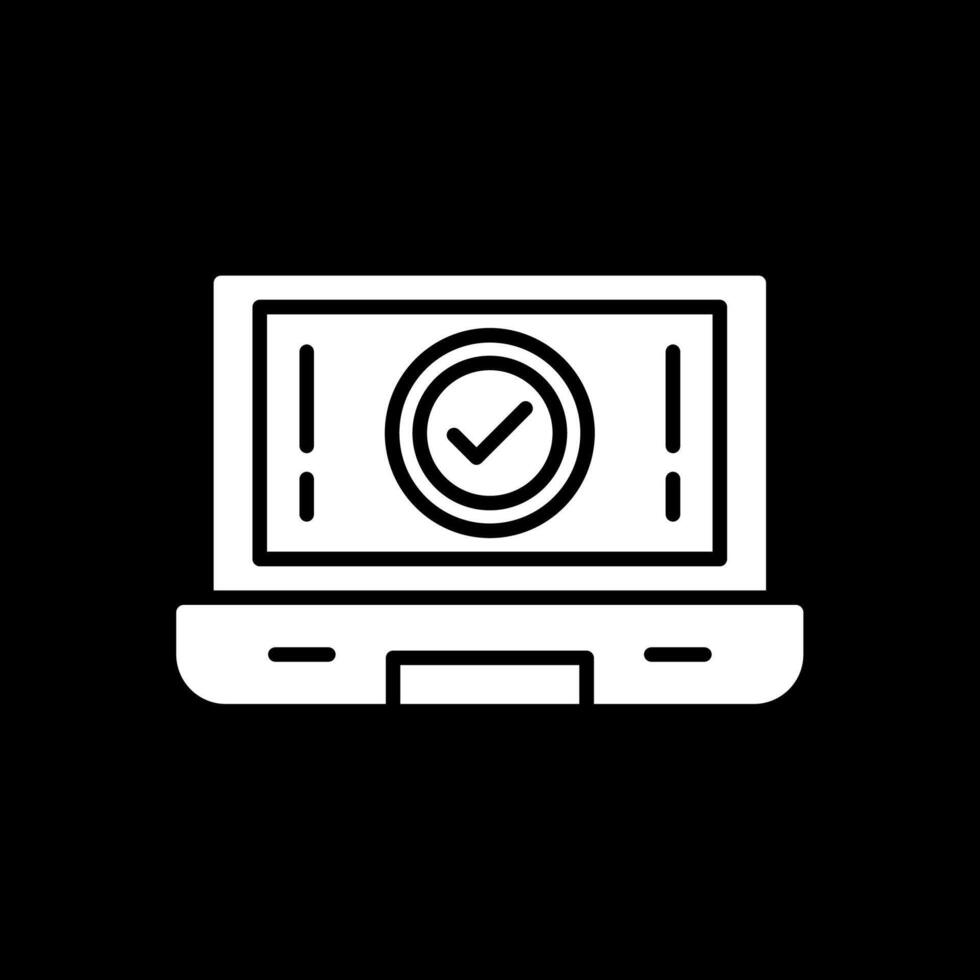 Laptop Glyph Inverted Icon Design vector