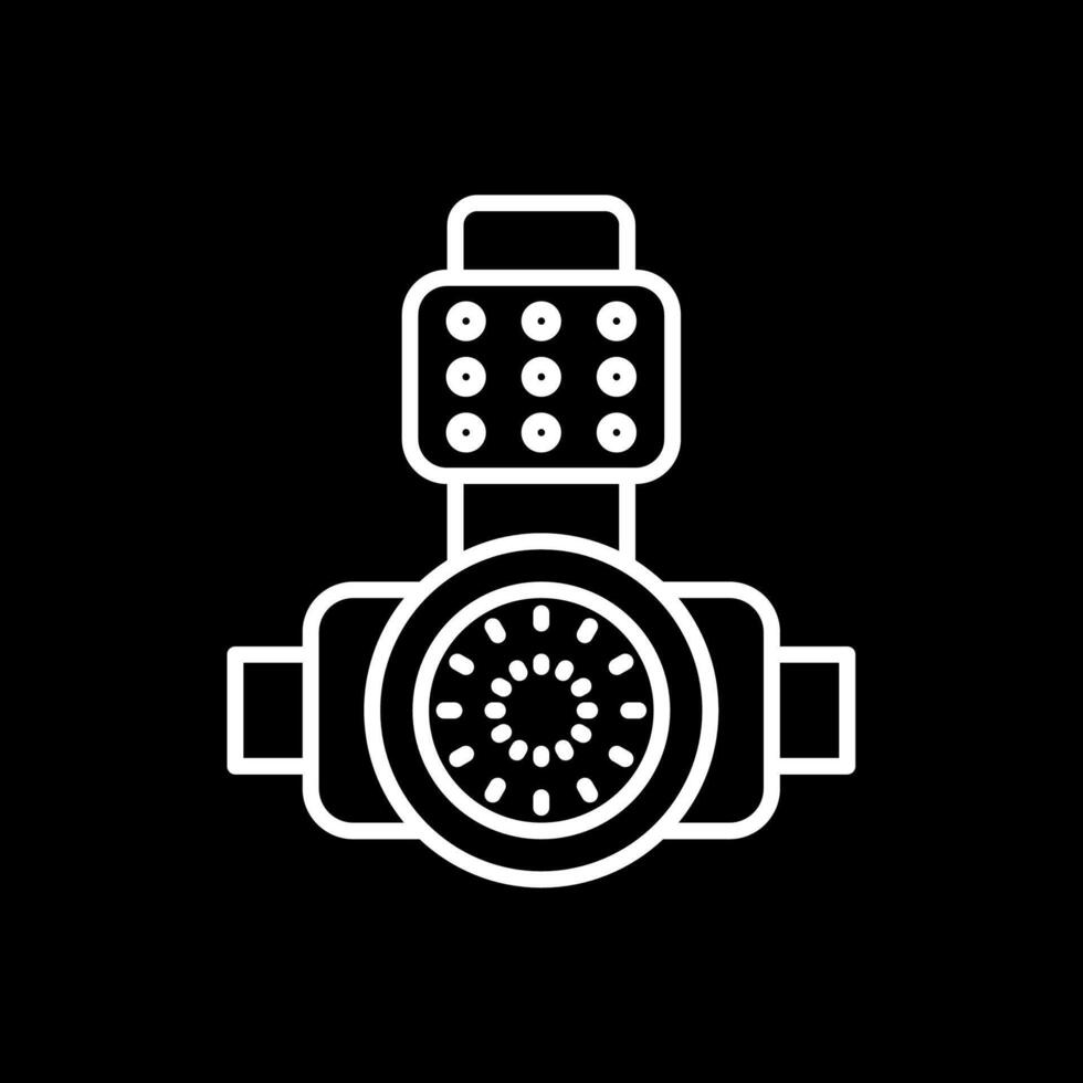 Head Light Line Inverted Icon Design vector