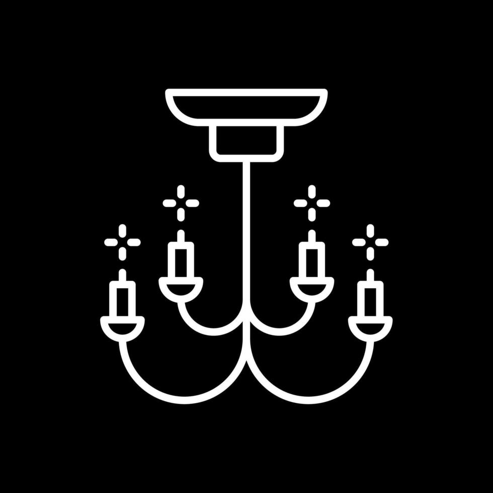 Chandelier Line Inverted Icon Design vector