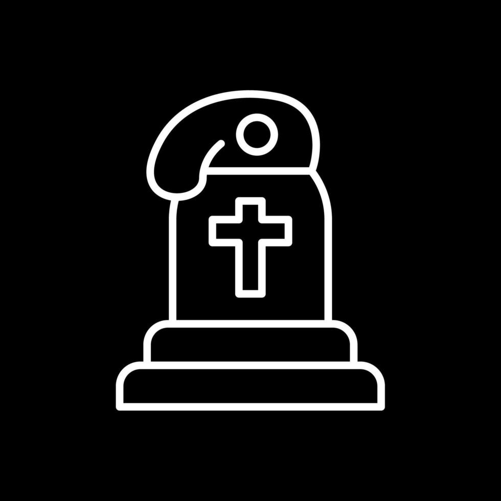 tumba línea invertido icono diseño vector