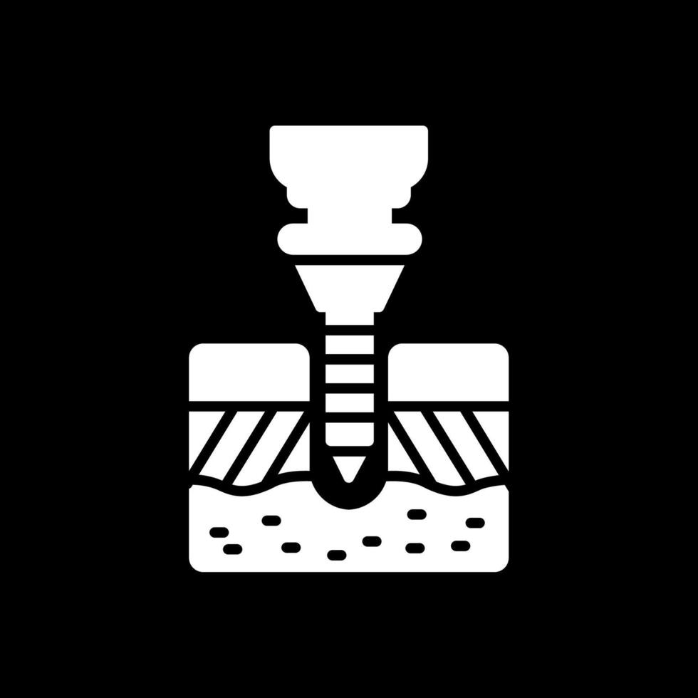 Drilling Glyph Inverted Icon Design vector