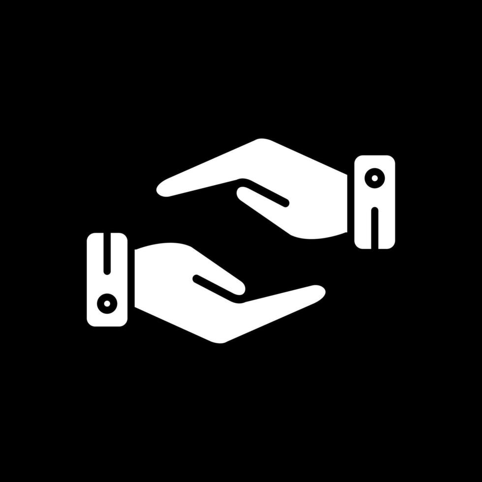 Support Hands Gesture Glyph Inverted Icon Design vector