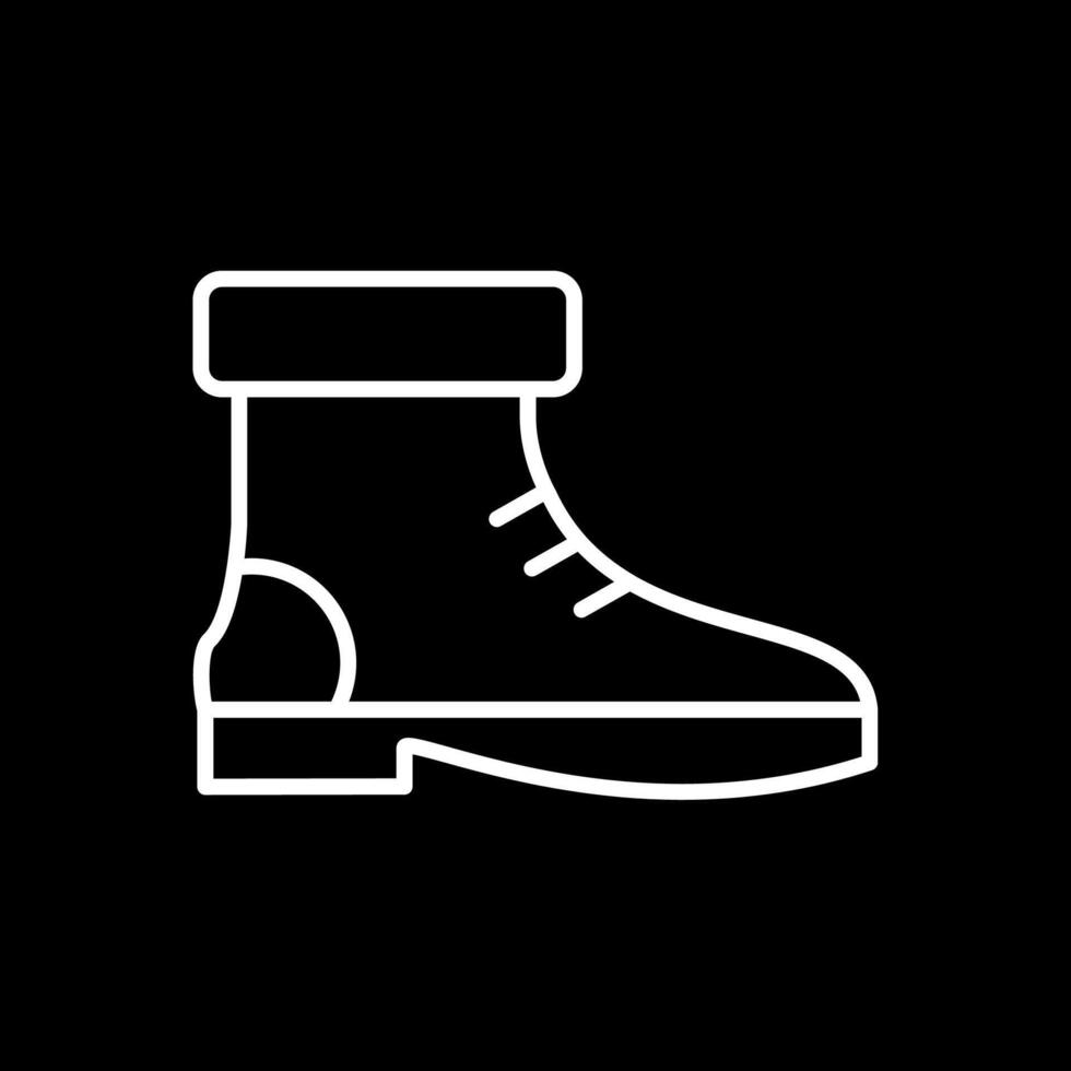Boot Line Inverted Icon Design vector