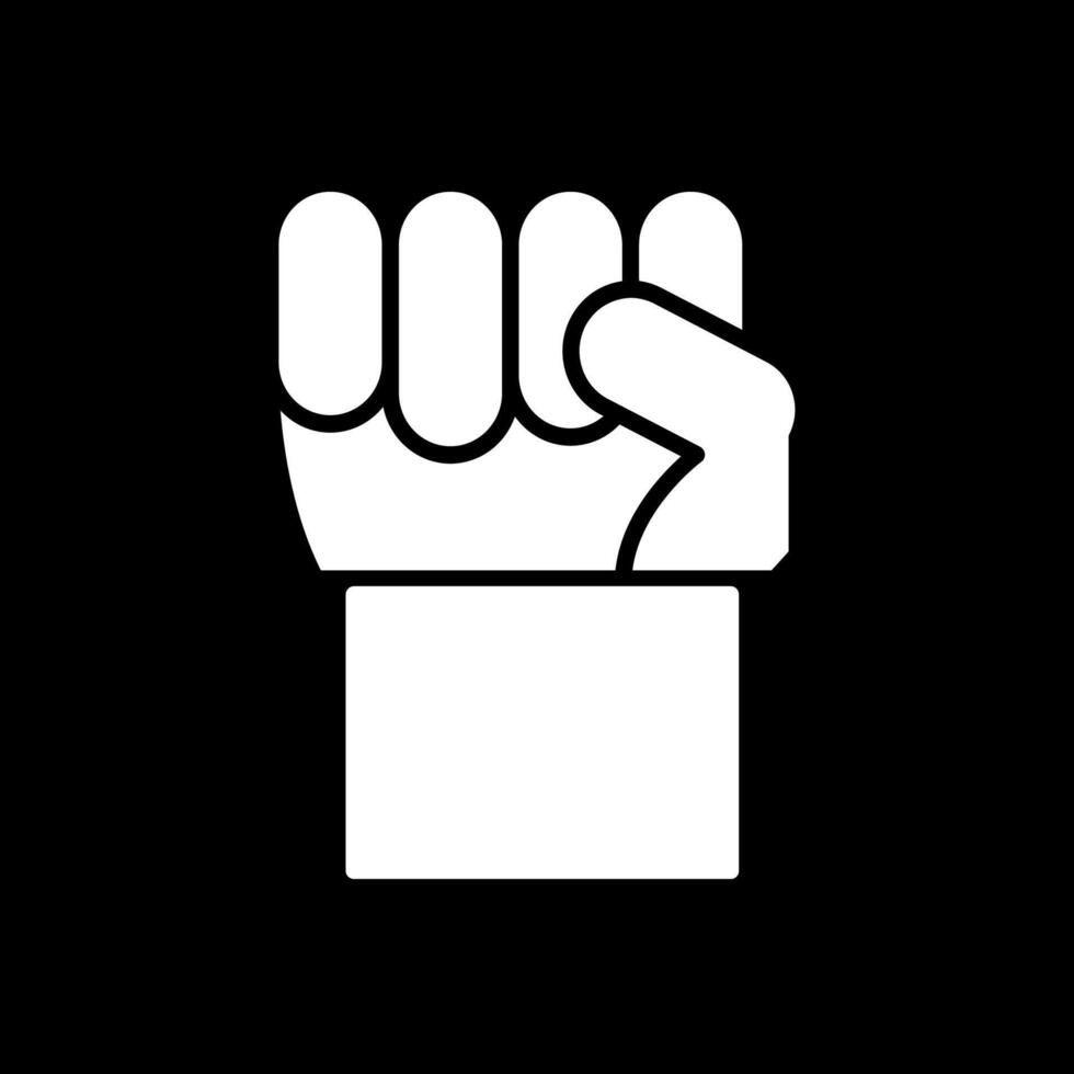 Fist Glyph Inverted Icon Design vector