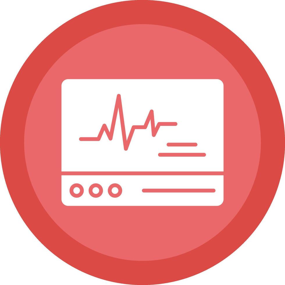 ECG Monitor Glyph Due Circle Icon Design vector