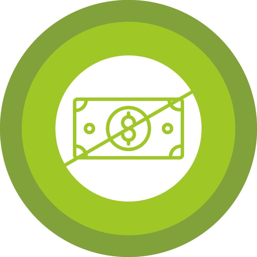No Money Glyph Due Circle Icon Design vector