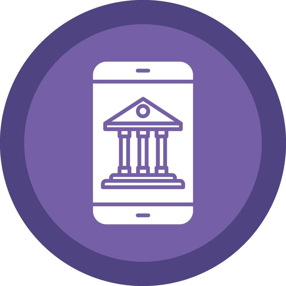 Mobile Banking Glyph Due Circle Icon Design vector