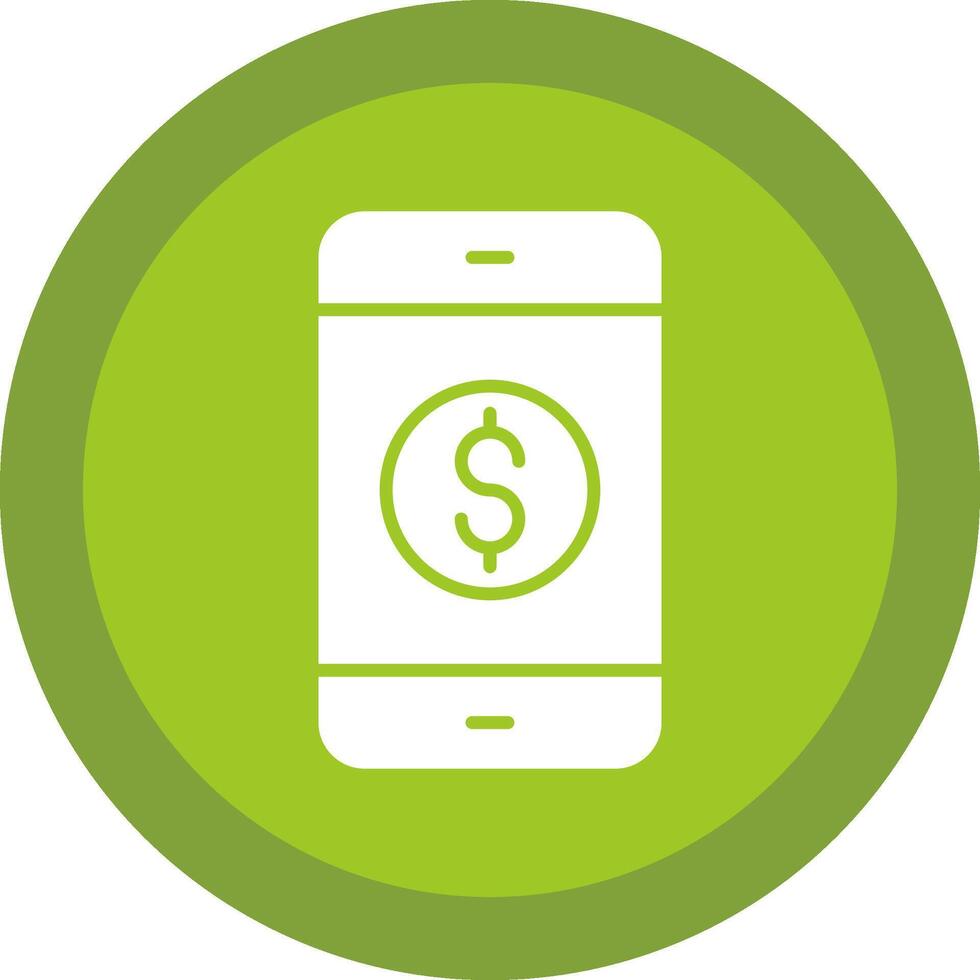 Mobile Banking Glyph Due Circle Icon Design vector