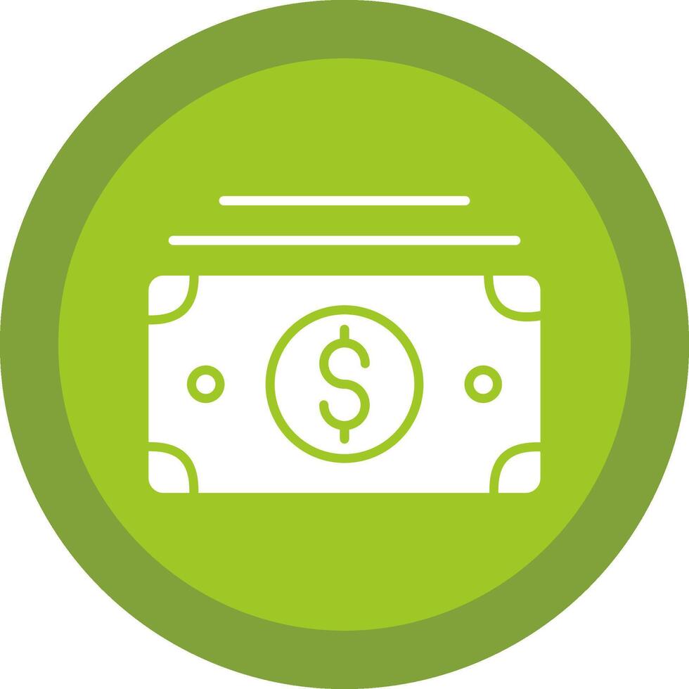 Cash Glyph Due Circle Icon Design vector