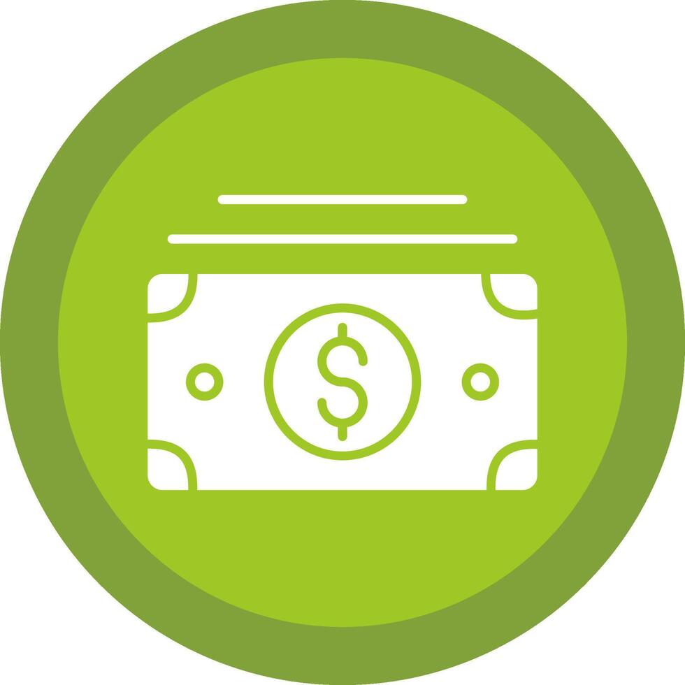 Cash Glyph Due Circle Icon Design vector