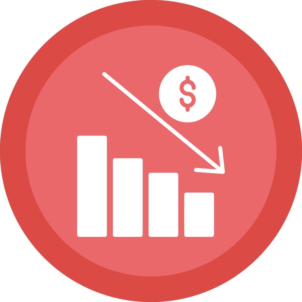 Losses Glyph Due Circle Icon Design vector