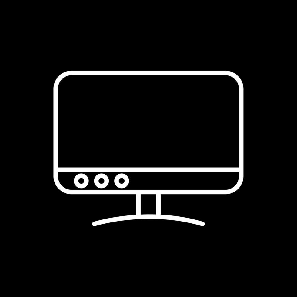 Tv Line Inverted Icon Design vector