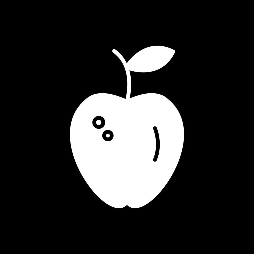 Apple Glyph Inverted Icon Design vector
