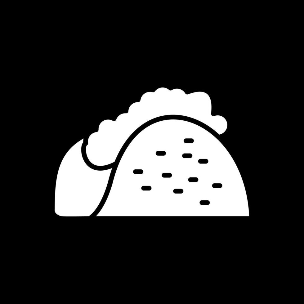 Taco Glyph Inverted Icon Design vector