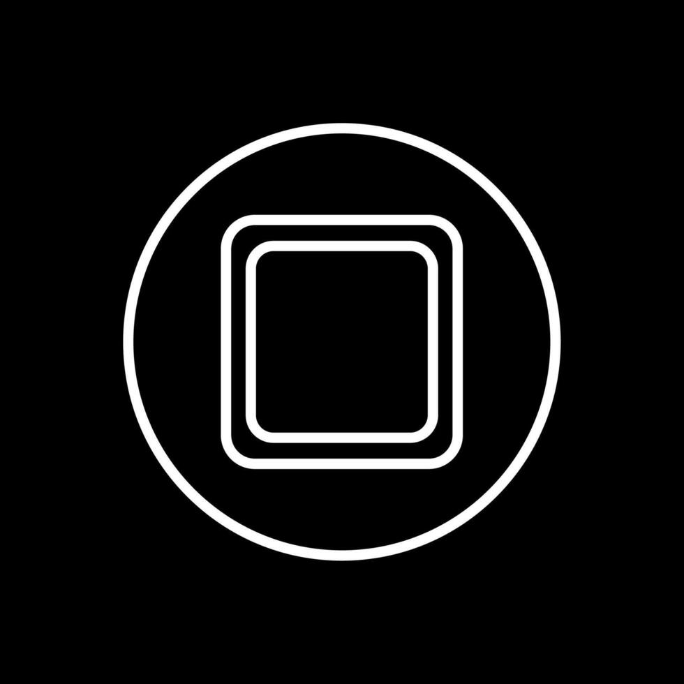 Stop Button Line Inverted Icon Design vector