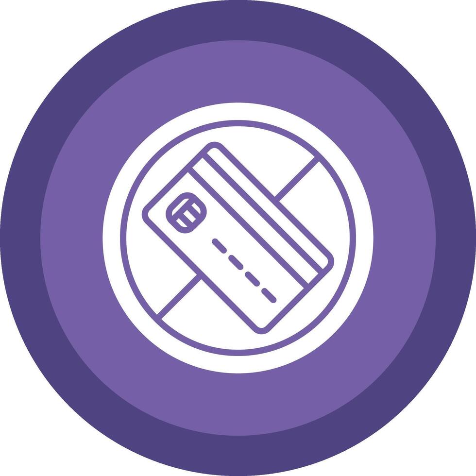 No Credit Card Glyph Due Circle Icon Design vector