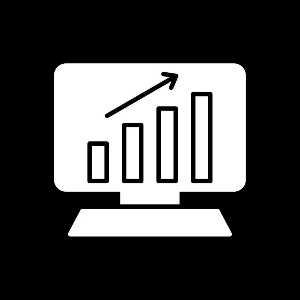 Analytics Glyph Inverted Icon Design vector
