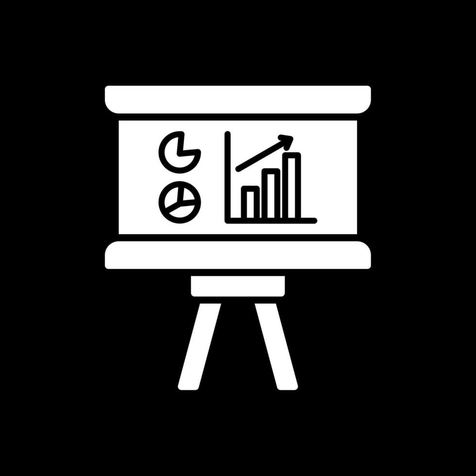 Presentation Glyph Inverted Icon Design vector