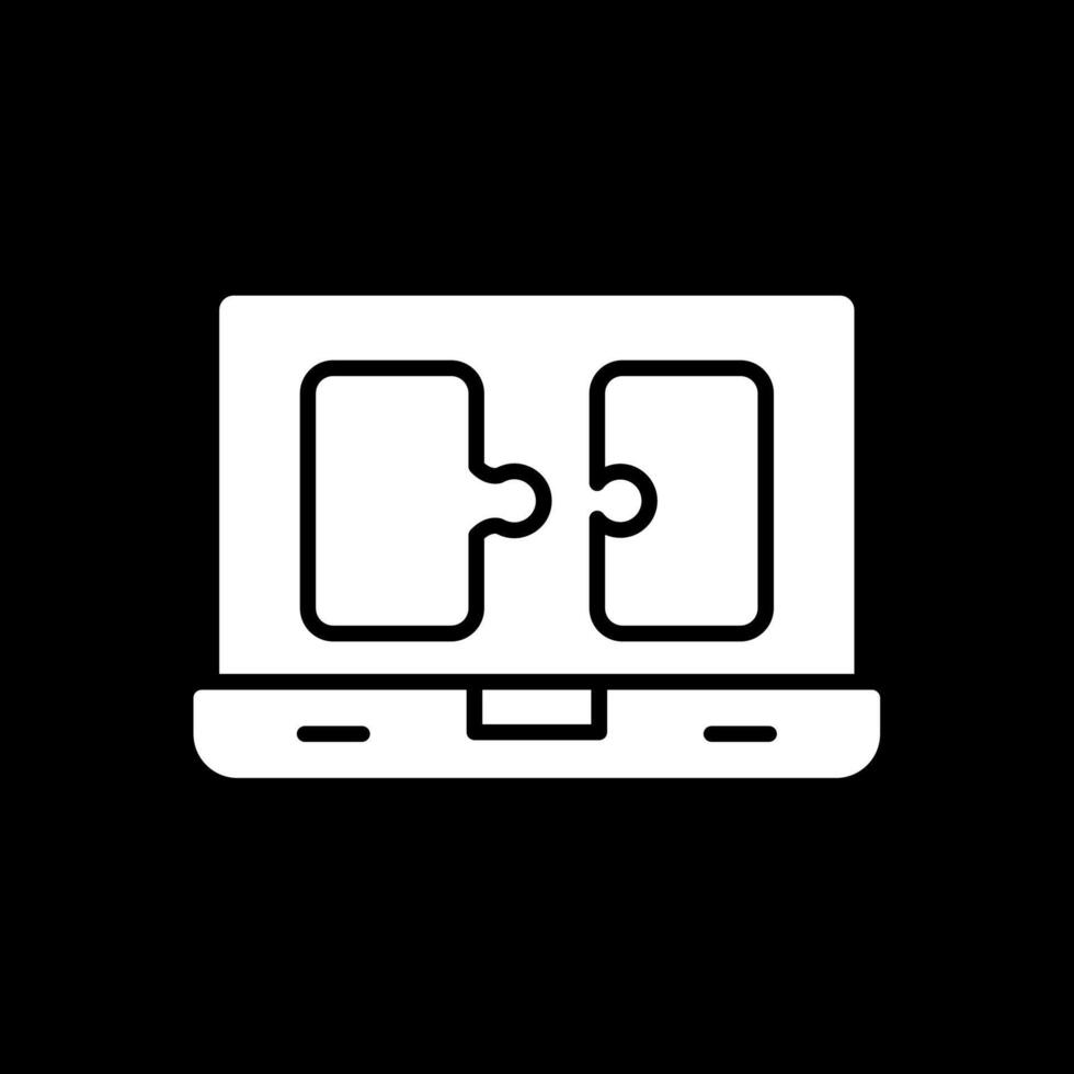 Puzzle Glyph Inverted Icon Design vector