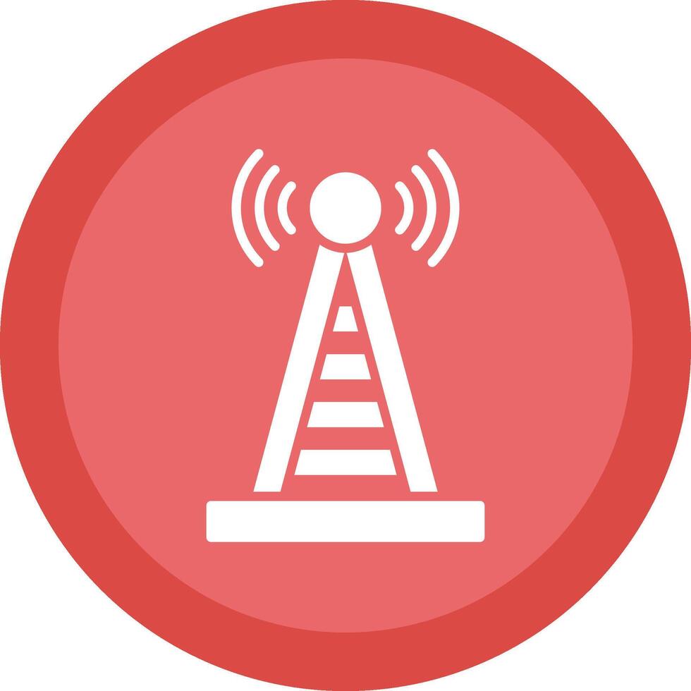 Radio Tower Glyph Due Circle Icon Design vector
