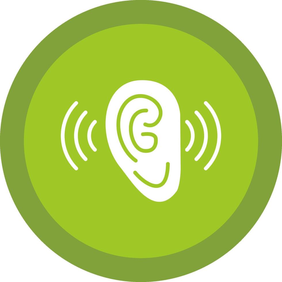 Listening Glyph Due Circle Icon Design vector