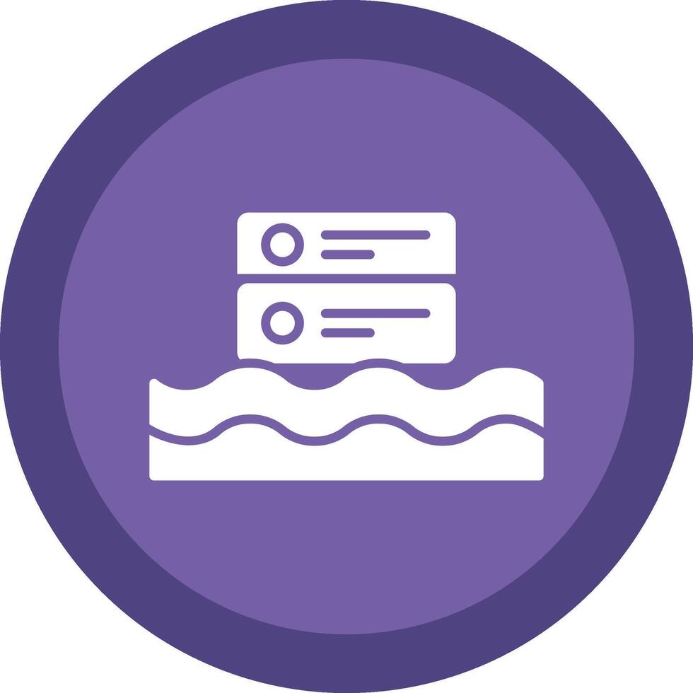 Data Lake Glyph Due Circle Icon Design vector