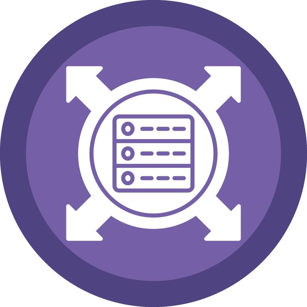 Data Driven Glyph Due Circle Icon Design vector