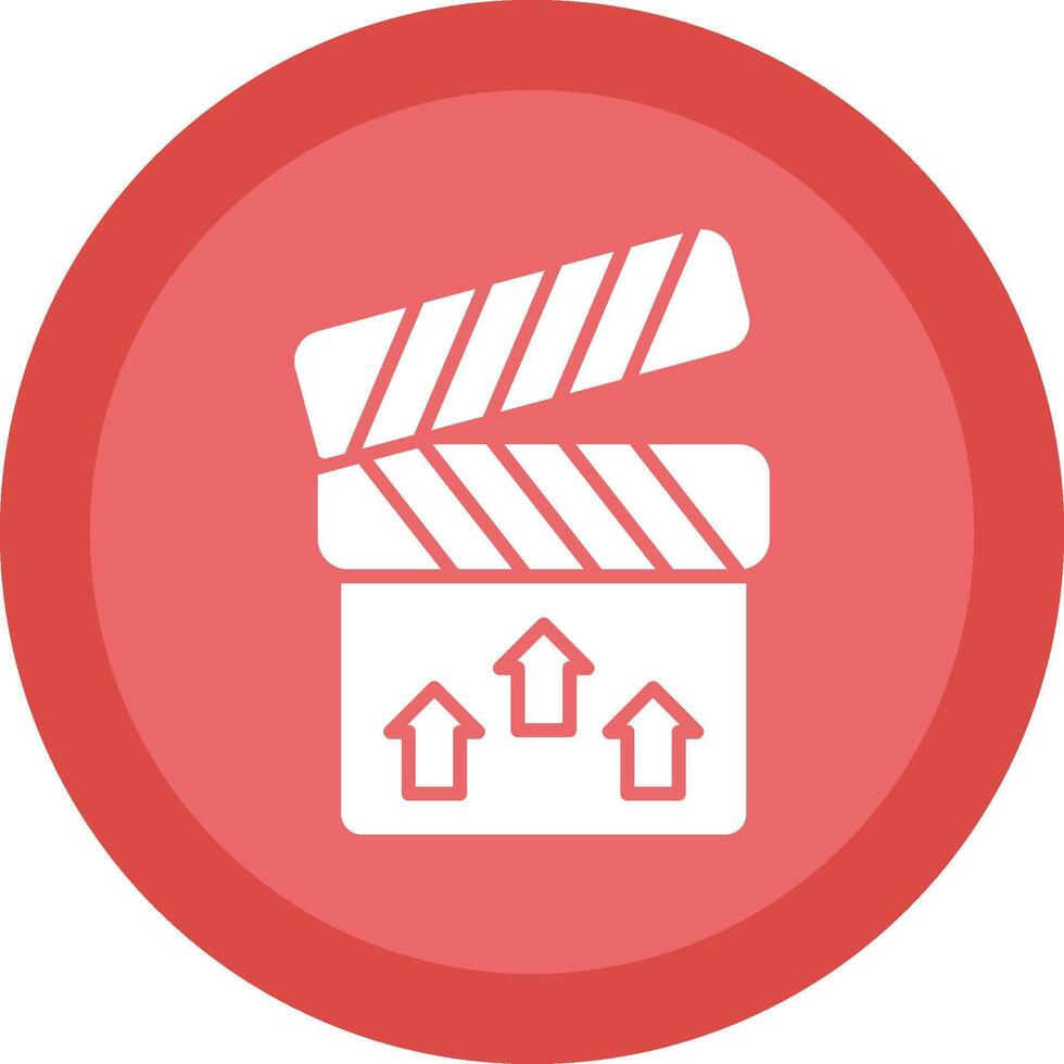 Clapperboard Glyph Due Circle Icon Design vector