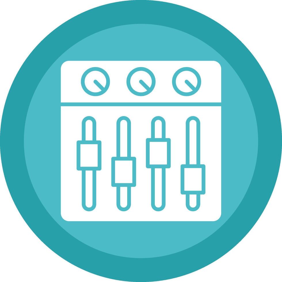 Sound Mixer Glyph Due Circle Icon Design vector
