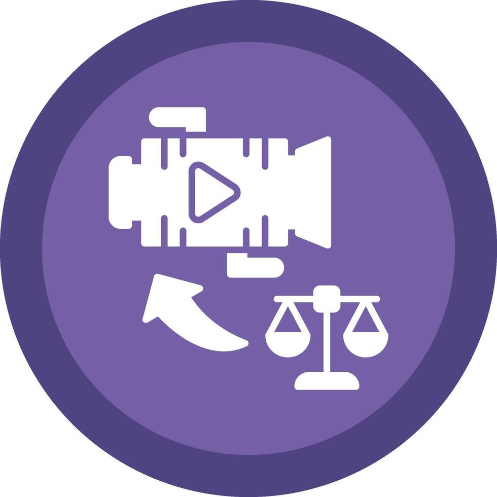 Laws Glyph Due Circle Icon Design vector