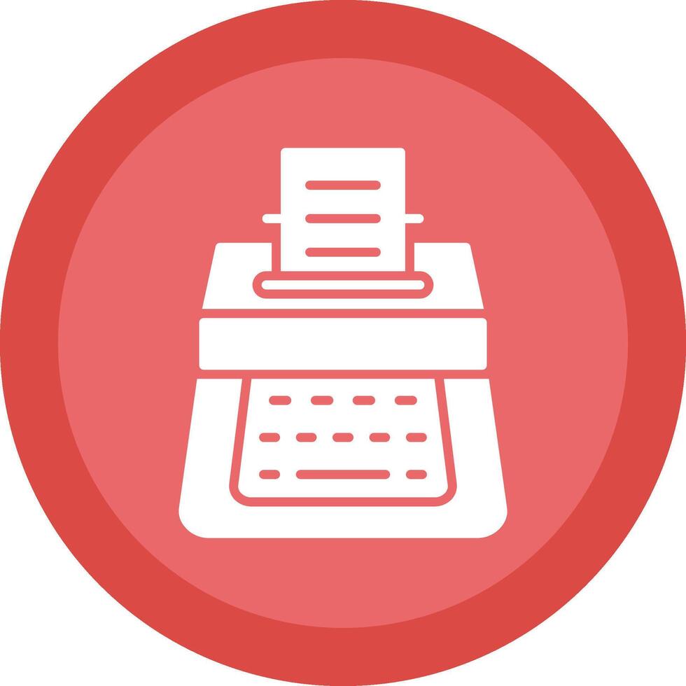Typewriter Glyph Due Circle Icon Design vector