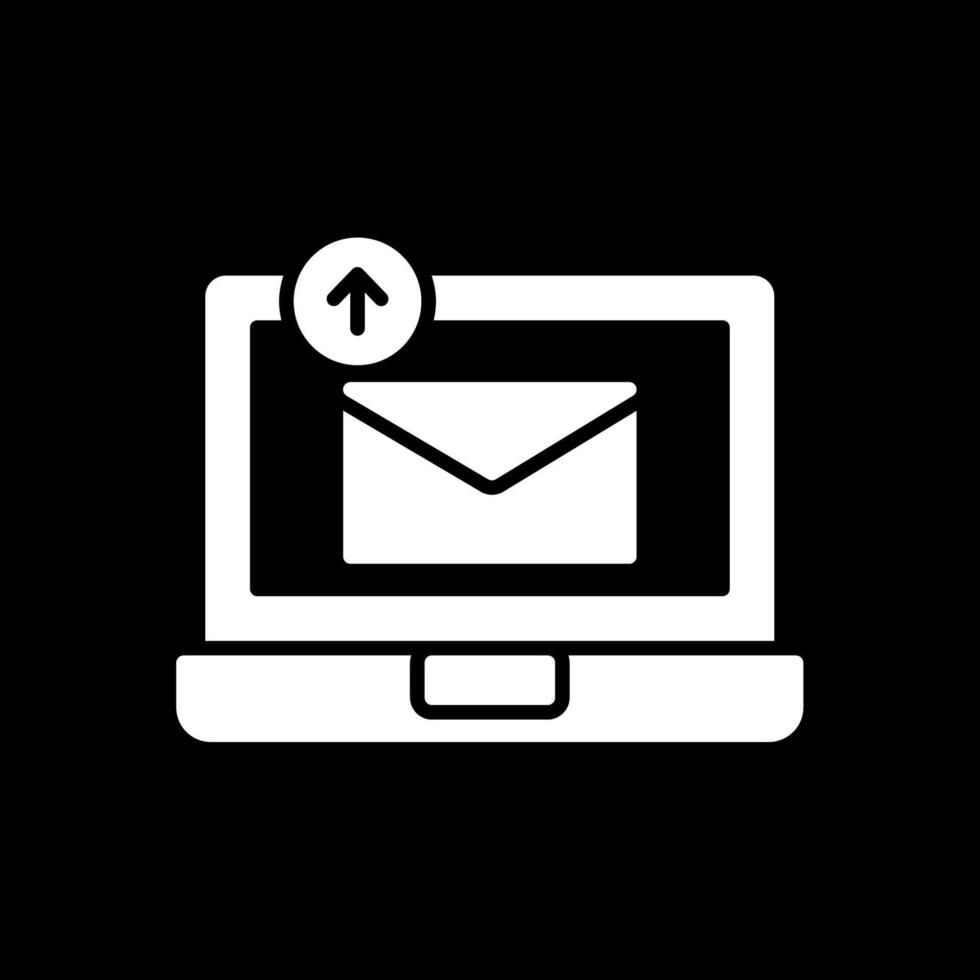 Sending Email Glyph Inverted Icon Design vector