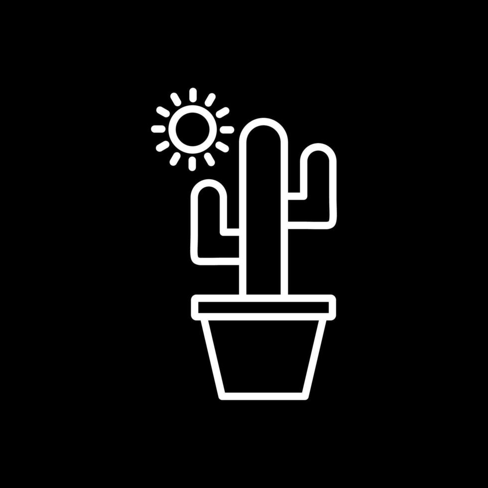 cactus línea invertido icono diseño vector