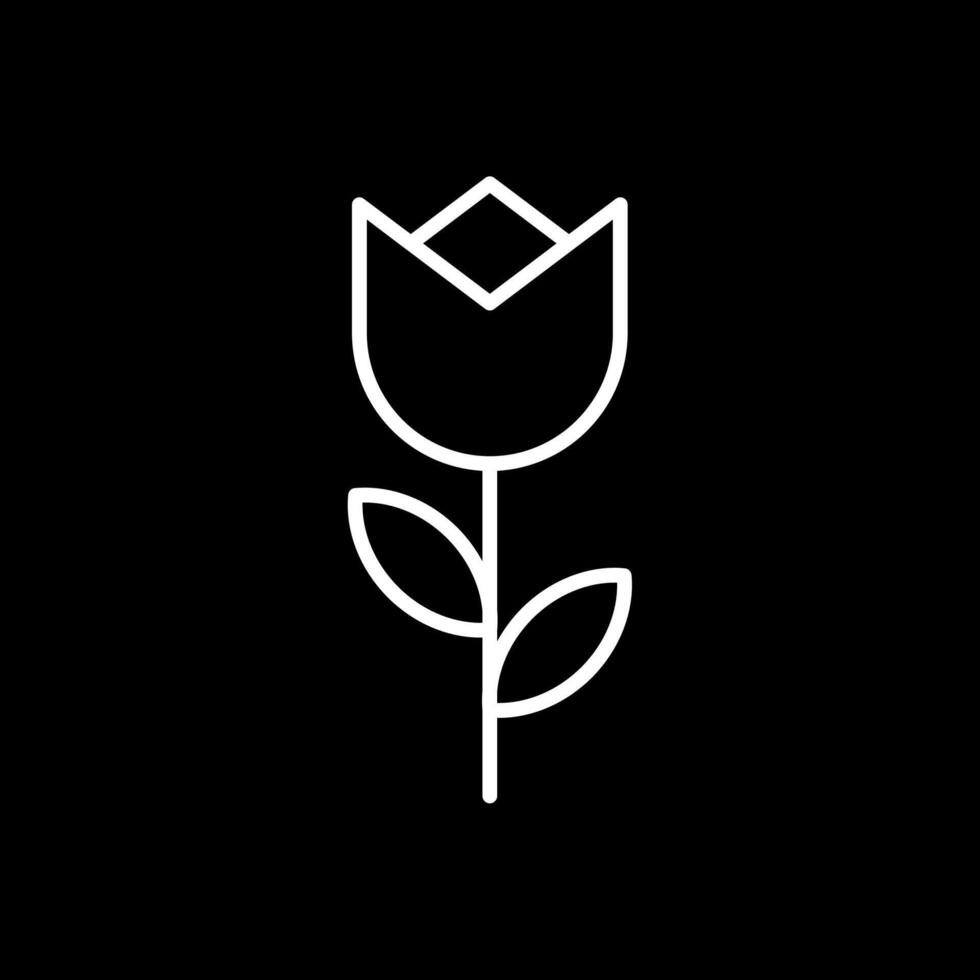 flor línea invertido icono diseño vector