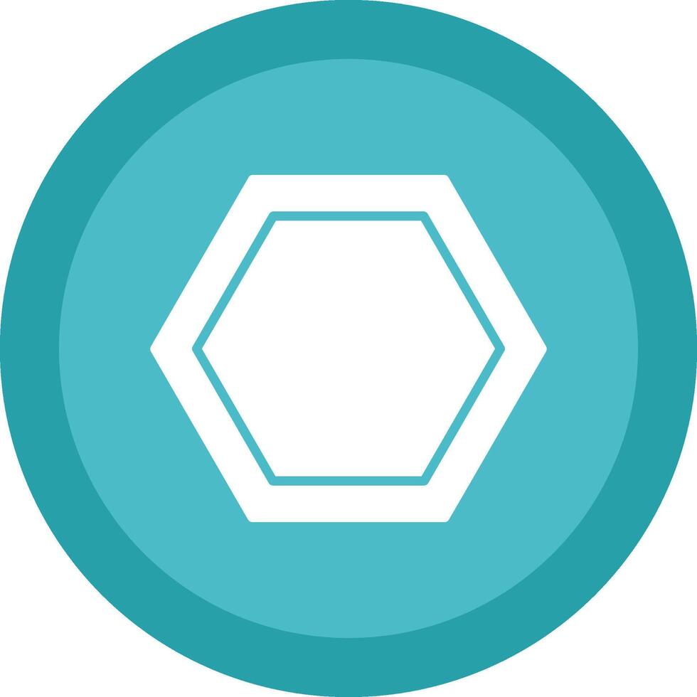 Hexagon Glyph Due Circle Icon Design vector