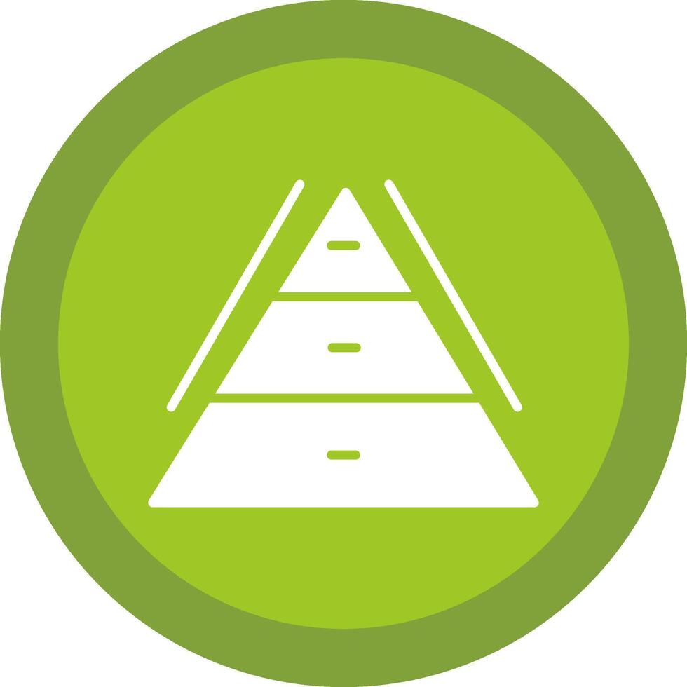 Pyramid Chart Glyph Due Circle Icon Design vector