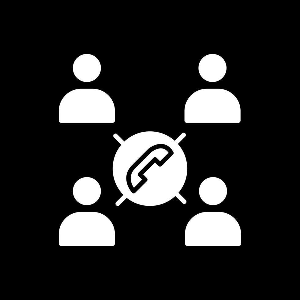 Conference Call Glyph Inverted Icon Design vector