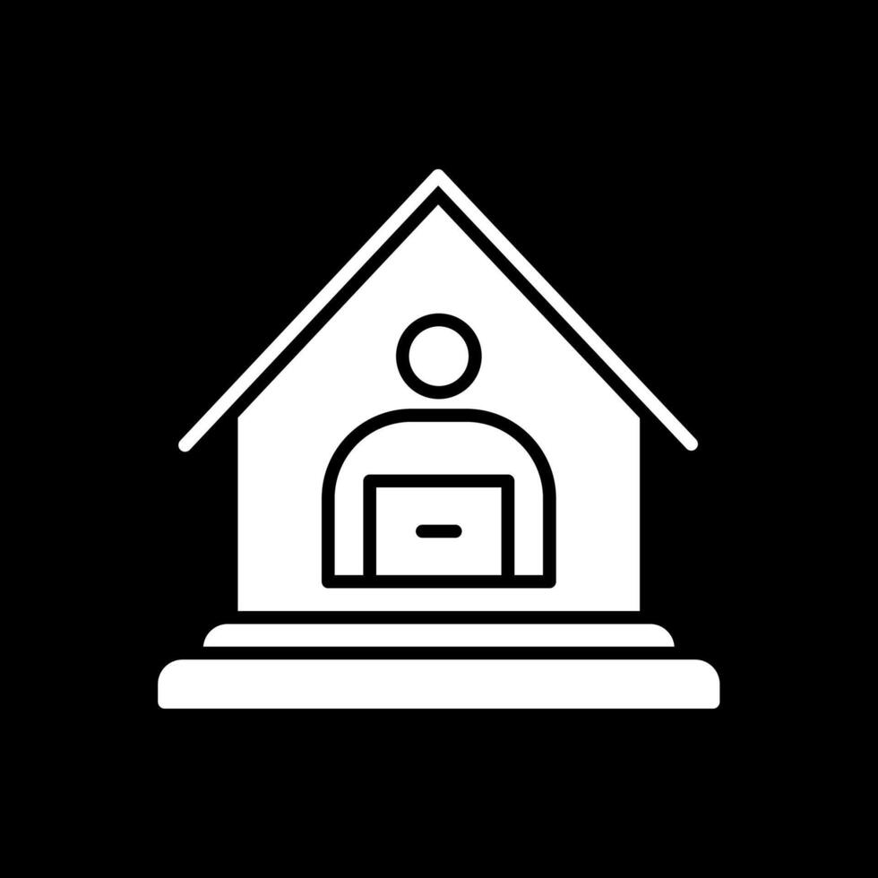 Teleworking Glyph Inverted Icon Design vector
