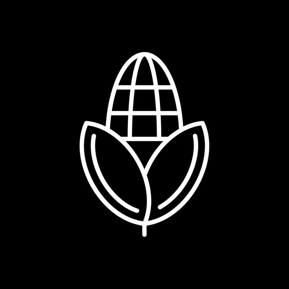 Corn Line Inverted Icon Design vector