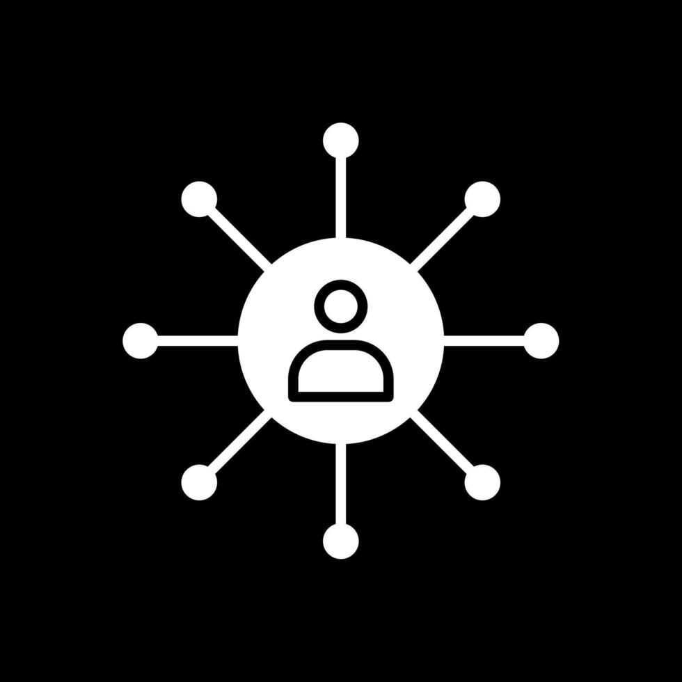 Networking Glyph Inverted Icon Design vector