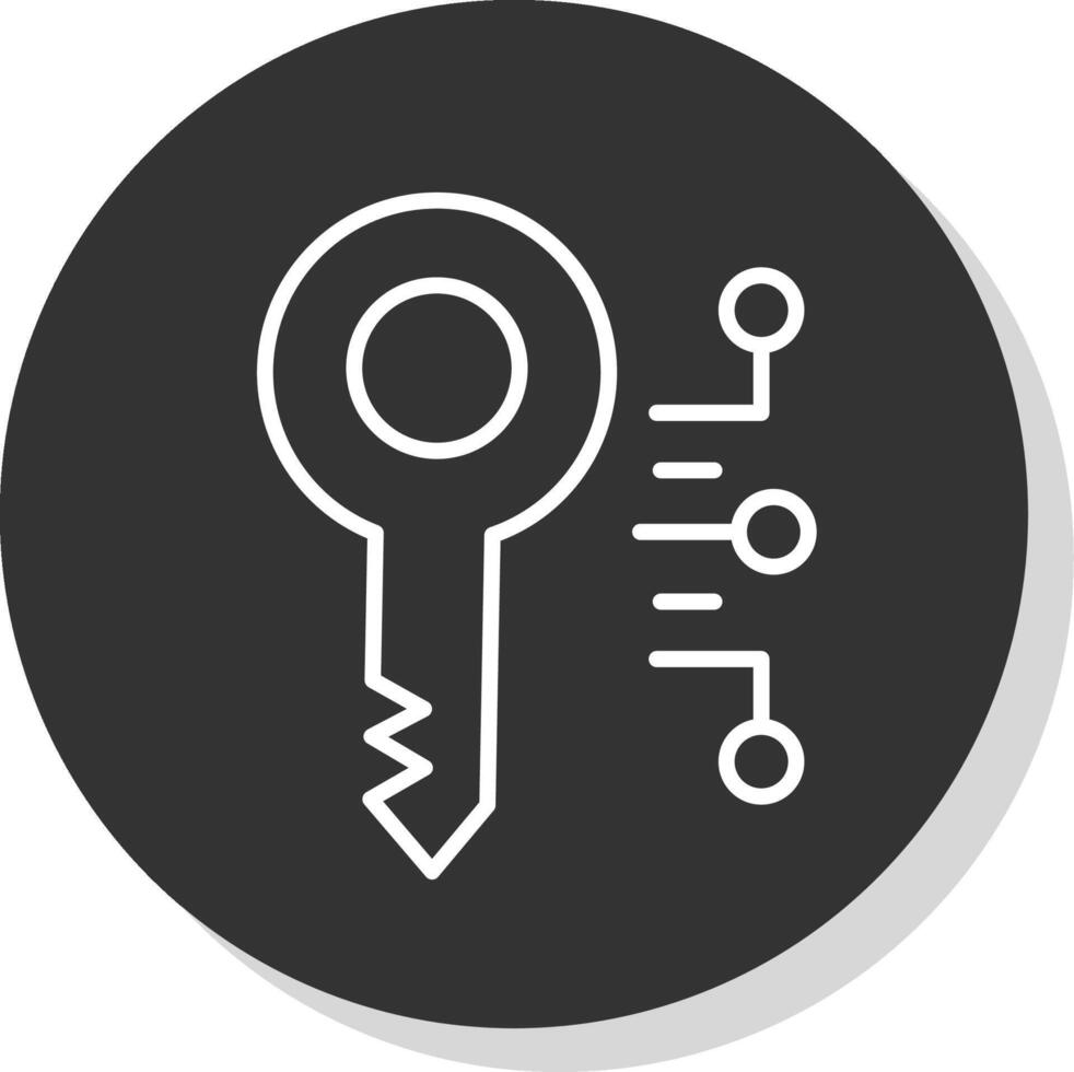 Digital Key Glyph Due Circle Icon Design vector