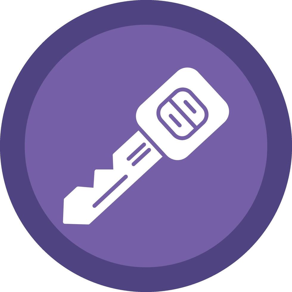 Car Key Glyph Due Circle Icon Design vector