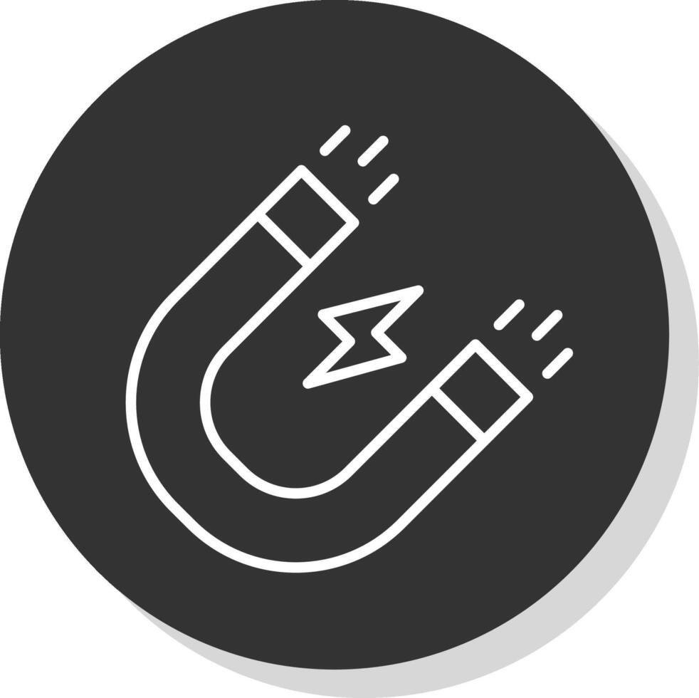 Magnet Glyph Due Circle Icon Design vector