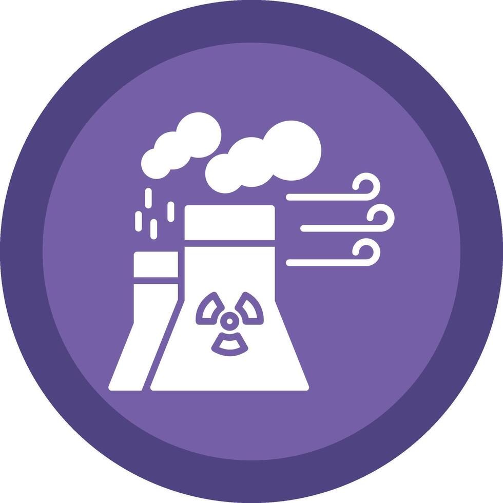 Nuclear Power Glyph Due Circle Icon Design vector