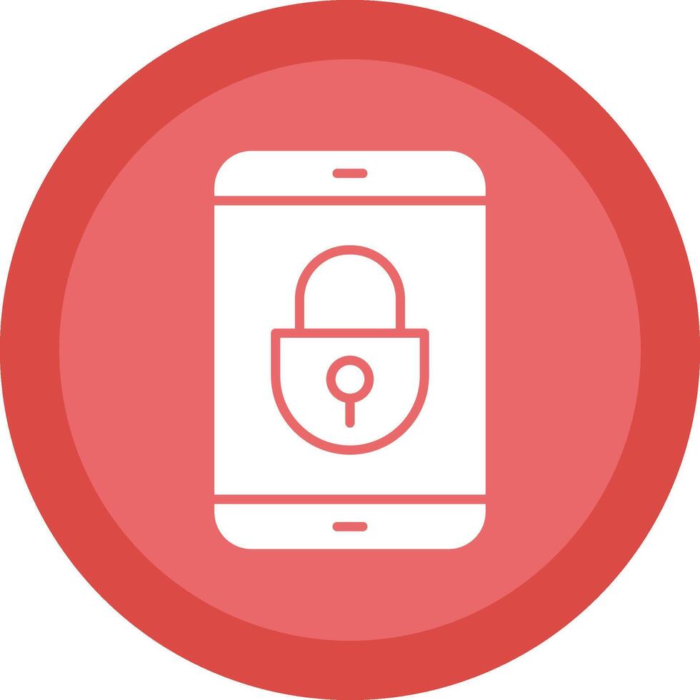 Mobile Security Glyph Due Circle Icon Design vector