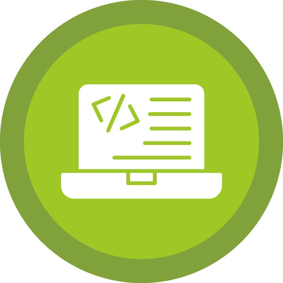 Programming Glyph Due Circle Icon Design vector