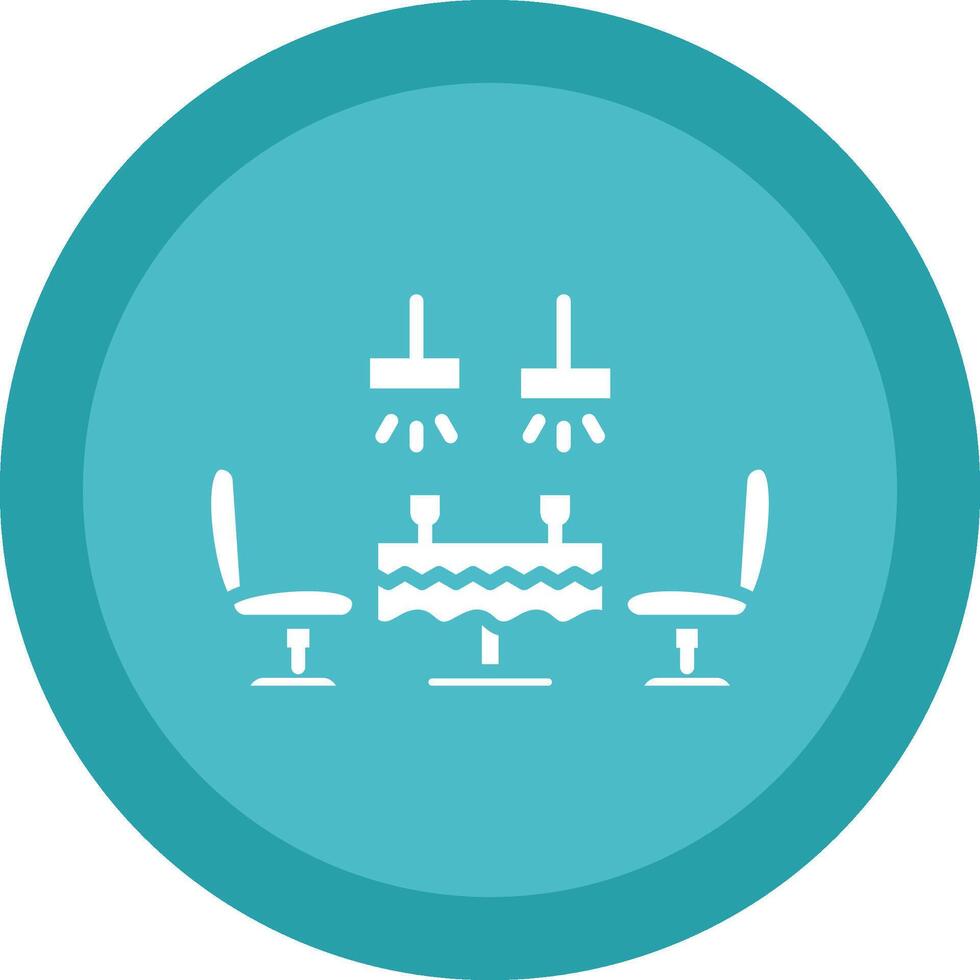 Dining Table Glyph Due Circle Icon Design vector