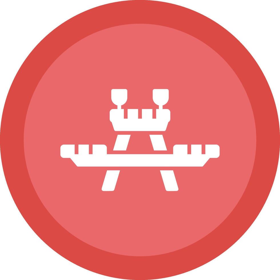 Picnic Table Glyph Due Circle Icon Design vector